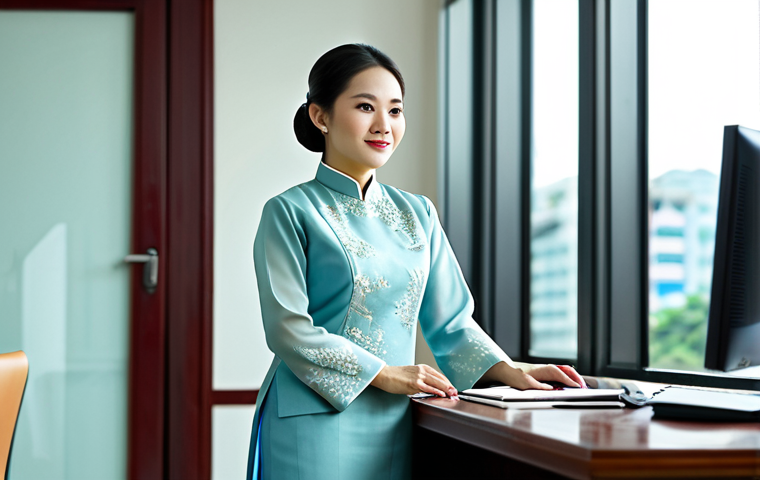 **
"A successful Vietnamese businesswoman in a modern, well-lit office in Ho Chi Minh City, wearing a traditional Ao Dai in a professional style (e.g., subtle colors, modest design), fully clothed, appropriate attire, safe for work, perfect anatomy, natural proportions, professional photography, high quality."
**
