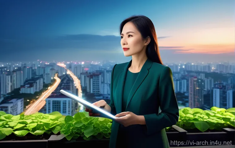 건축분야 연봉 협상에서의 팁 - **Prompt:** A confident Vietnamese architect, male, in his early thirties, standing by a large digit...